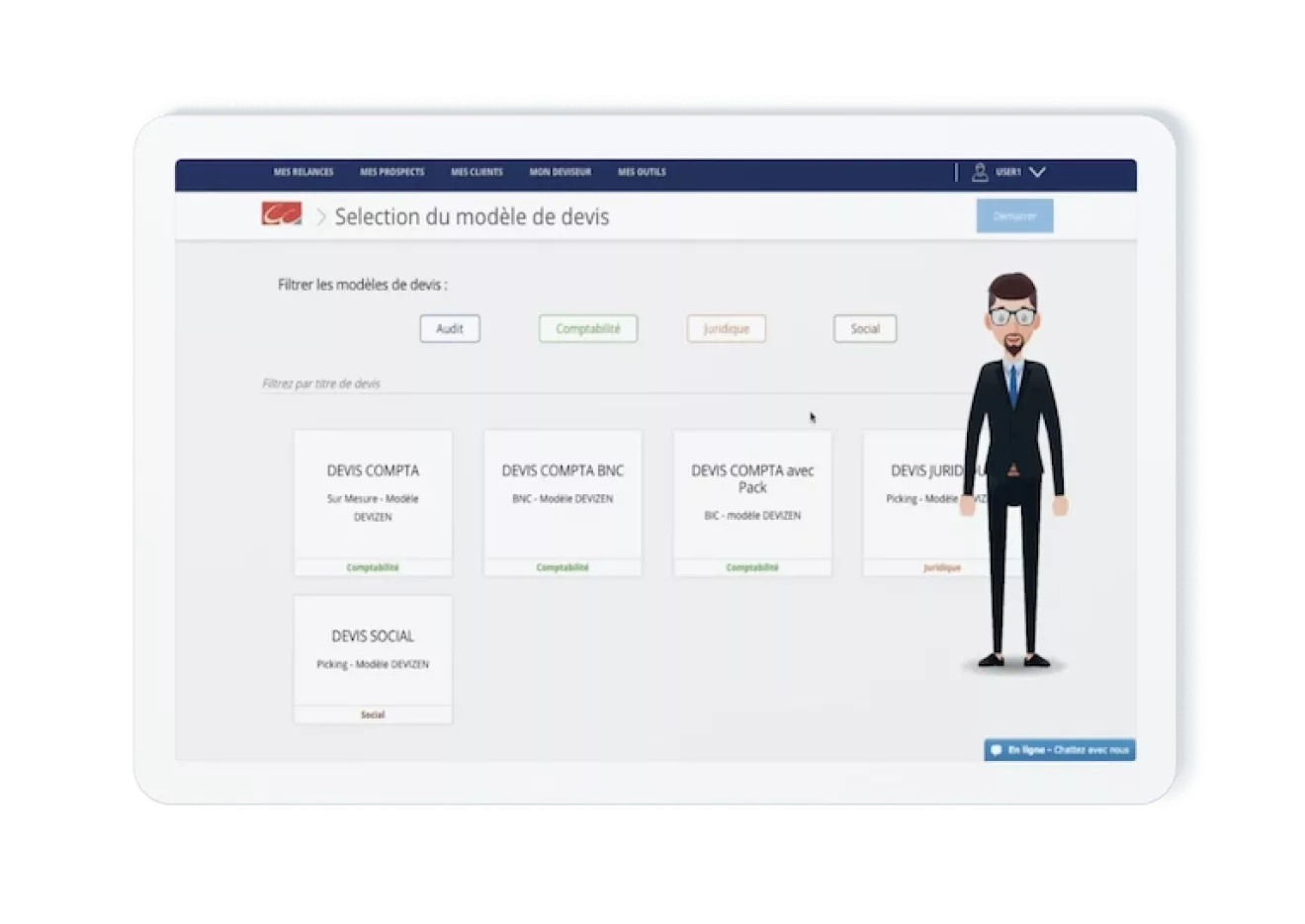 Ecran Partenaire Myunisoft Devizen