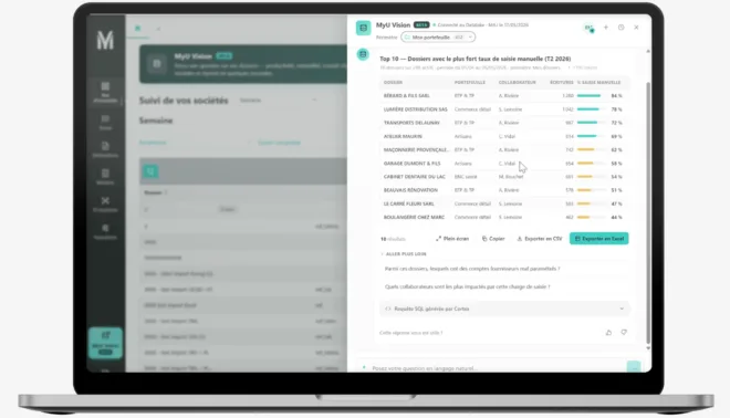 Requête SQL générée par Cortex et consultable dans MyU Vision pour vérifier chaque réponse