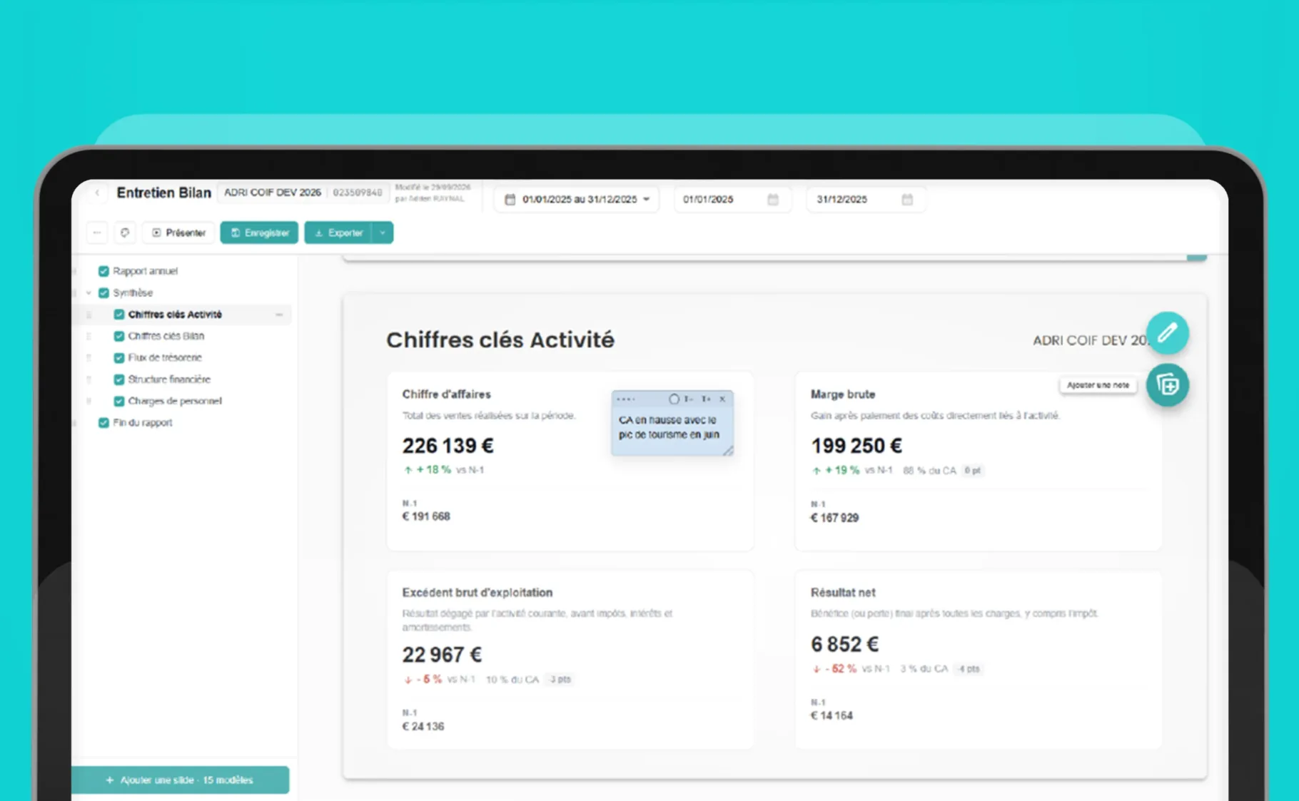 Ajout de notes libres sur les diapositives