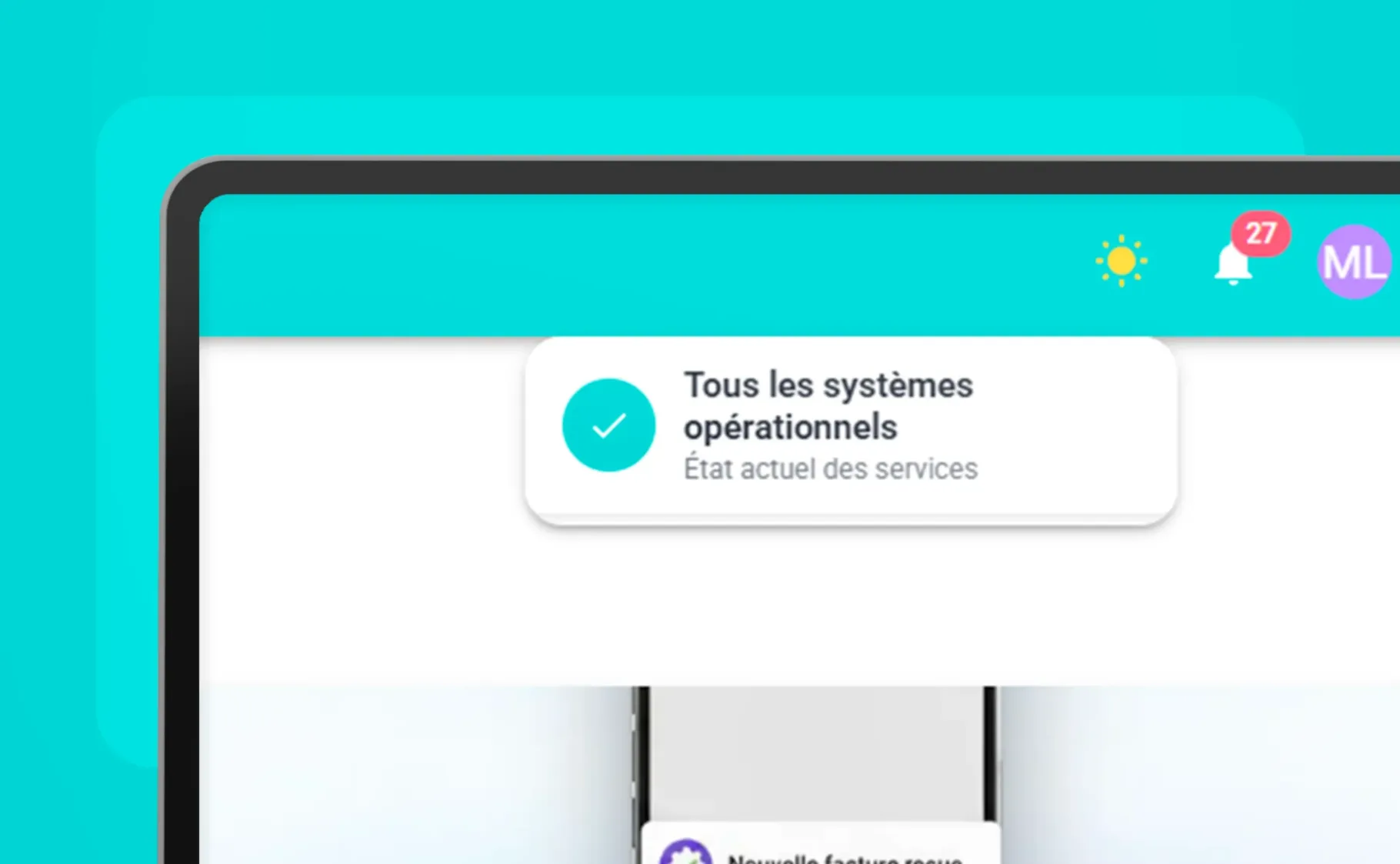 Météo des services MyU360 indiquant l’état en temps réel des systèmes MyUnisoft